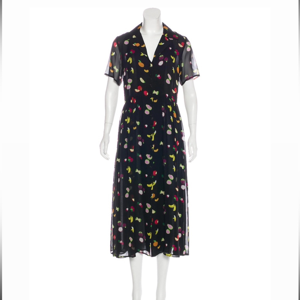Sandy Liang Button-up Fruit Dress